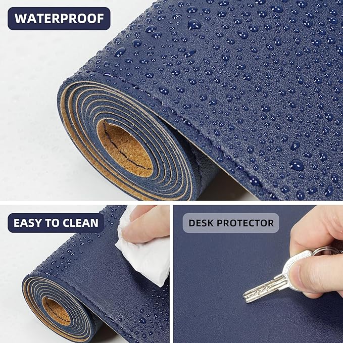 Leather Desk pad Protector, Large Desk mat - Image 3