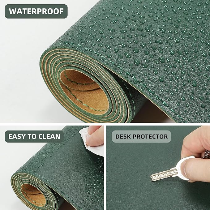 AFIING Leather Desk pad Protector, Large Non-Slip Office Desk Mat - Image 3