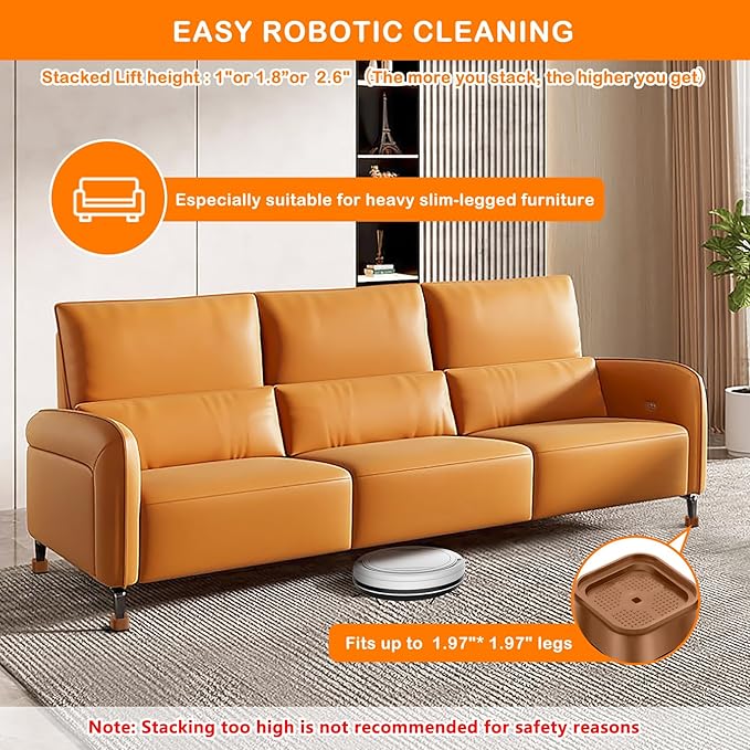 shouwuhho 12 Pack Furniture Risers Adjustable Bed Risers Heavy Duty Lifts - Image 4