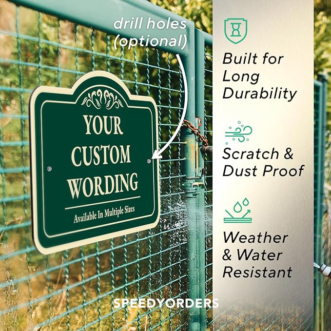 Custom Forest Green Outdoor Metal Sign - Image 6