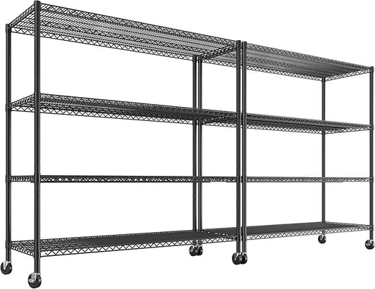 REIBII Set of 2 Storage Shelves Metal Shelving by REIBII