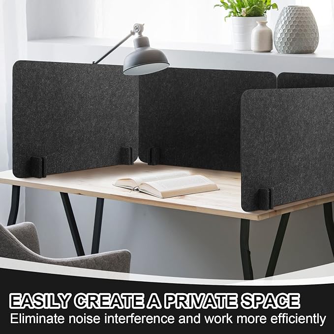 Fabbay 2 Pcs Acoustic Freestanding Desk Divider Desk Partition 16 x 24 Inch - Image 5