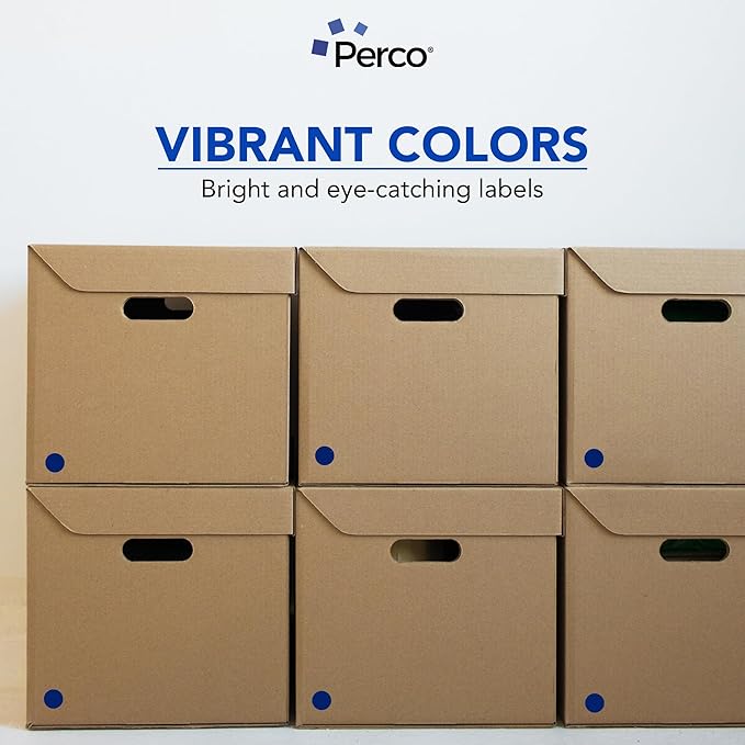 Perco Dark Blue 1-Inch Perforated Circle Dot Sticker Labels — 10 Rolls - Image 6