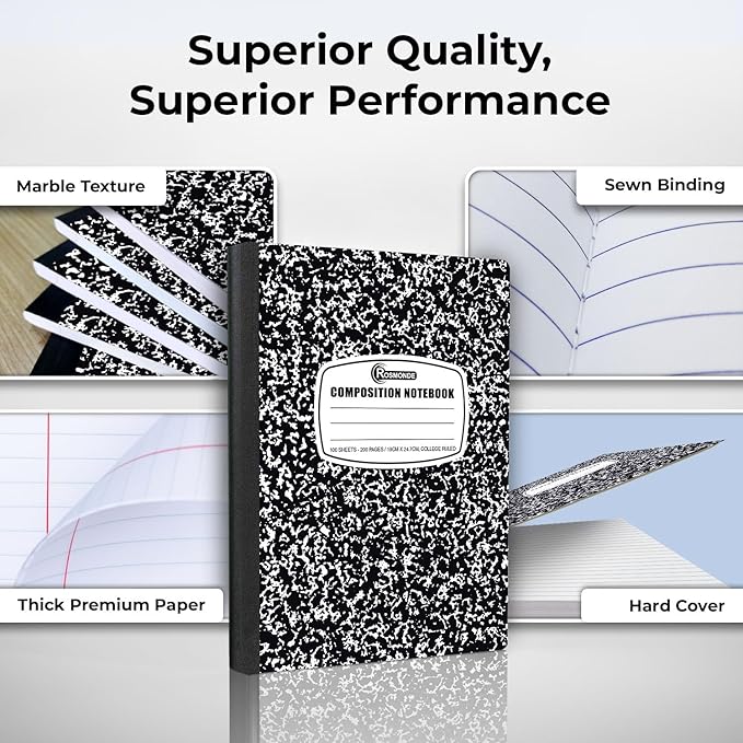 Rosmonde 5000 Pack Composition Notebooks Bulk, College Ruled, 200 Pages - Image 2