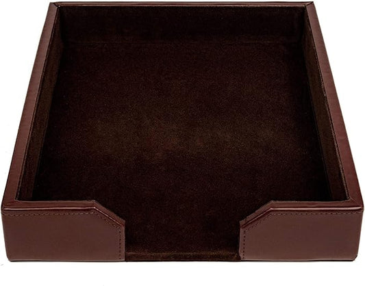 DACASSO Bonded Leather Desktop Letter Tray by Dacasso