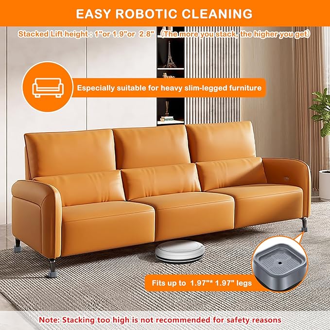 shouwuhho 24 Pack Furniture Risers Adjustable Bed Risers Heavy Duty Lifts - Image 3