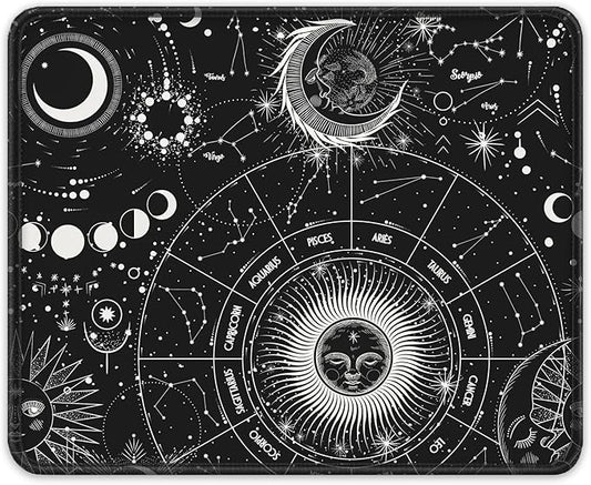 Auhoahsil Mouse Pad, 12 x 10 in Tarot Style Sun Moon Computer Mouse Pad by Auhoahsil