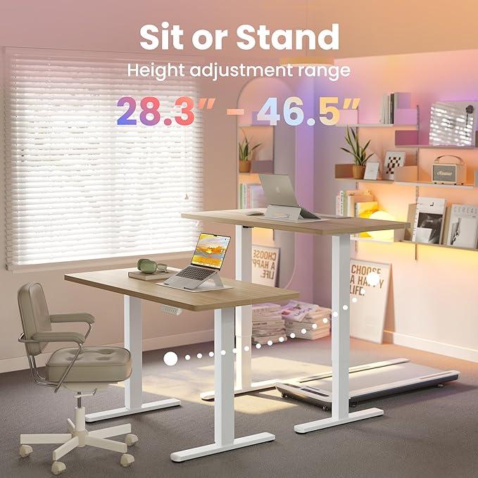HUANUO Electric Standing Desk, 55 x 24 Inch Height Adjustable Computer Desk - Image 4