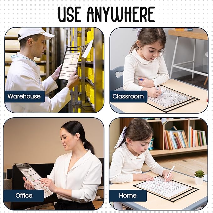 Essex Wares - 20 Pack, Job Ticket Holders, Reusable & Easy Erase Plastic - Image 5