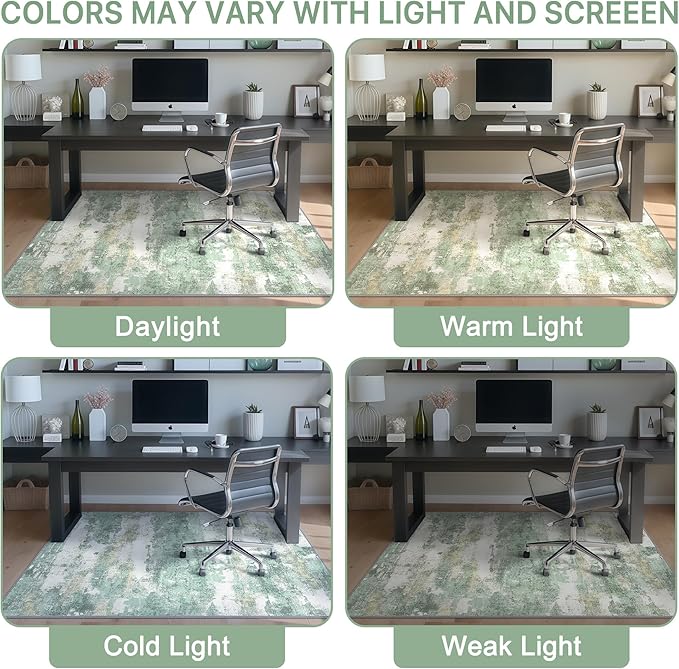 Office Chair Mat for Hardwood Tile Floor, Abstract 48"X 72" Desk Mats for - Image 6