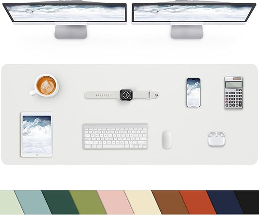 Leather Desk Pad Protector, Large Desk Mat, Mouse Pad, Non-Slip PU Leather Desk by cebowa