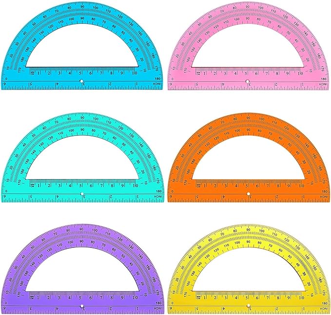 Zonon 500 Pieces Protractors Bulk Plastic 180 Degrees 6 Inch Translucent by Zonon