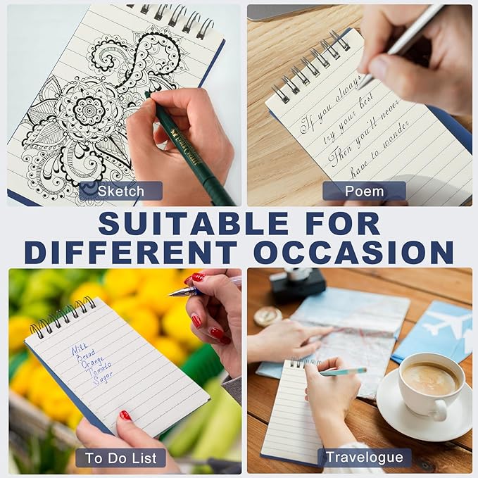 Tenceur 18 Pcs Pocket Notebook Bulk Small 3x5 Inch Spiral Notepads Mini Top - Image 6