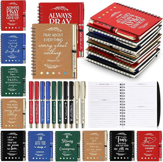 Spakon 30 Set Valentine's Day Christian Gifts Bulk Church Sticky Note Spiral by Aranorun