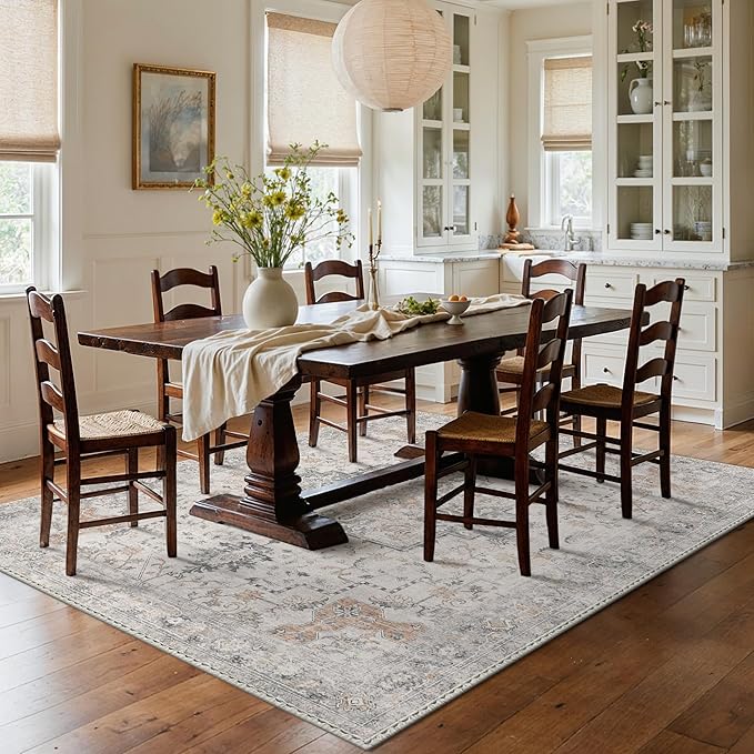 GENIMO 3x5 Area Rugs for Living Room, Machine Washable Non Slip Vintage Rugs - Image 8