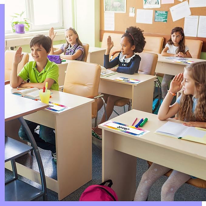 40PCS Desk Nameplates, Double Sided PET Film Desk Name Tags Student Name Labels - Image 7
