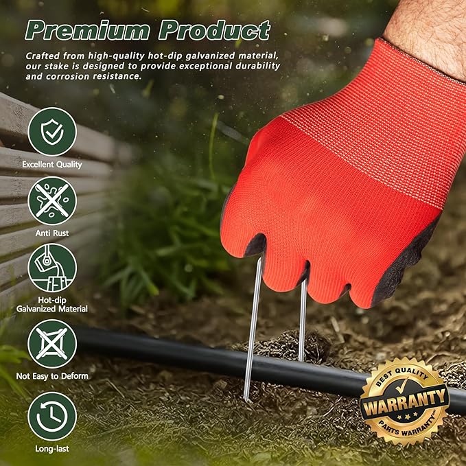 FEED GARDEN 6 Inch 50 Pack Hot-dip Galvanized Landscape Staples Plant Cover - Image 4