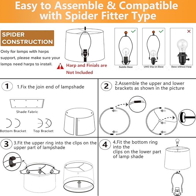 White Texture Lamp Shade Drum Lampshades Replacemnt - Image 8