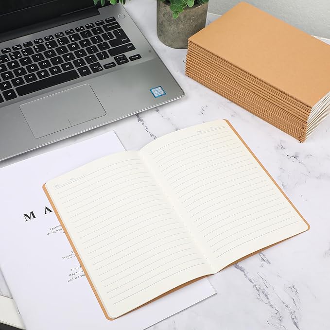 miikoul 100 Pack A5 Kraft Paper Notebook Lined Journal Bulk, 8.3 X 5.5 Inch - Image 7