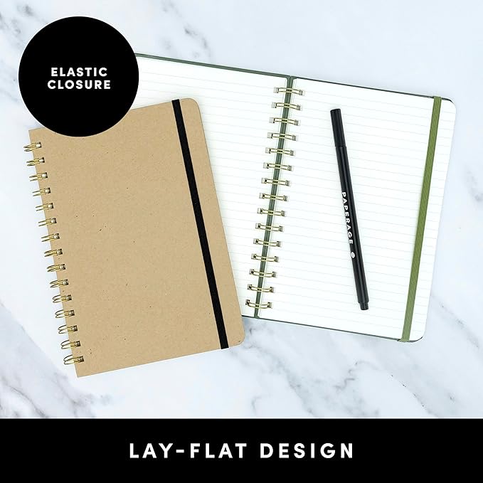 PAPERAGE Lined Spiral Journal Notebook, 3 Pack, 160 Pages, Medium 5.7 inches x - Image 3