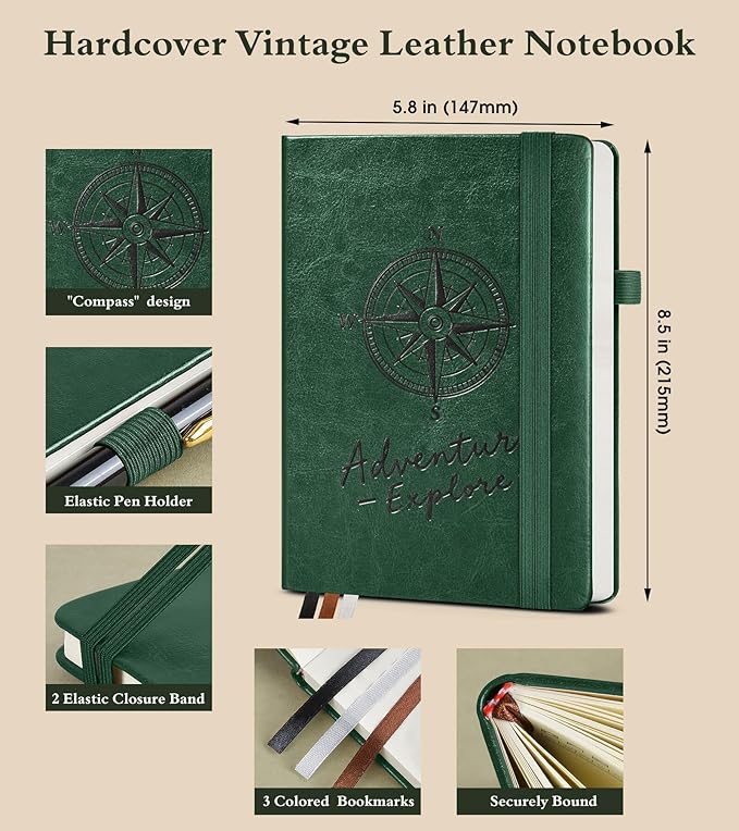 PAIBAS Blank Journal Notebook for Women Men, 160 Pages, A5 Hardcover Sketchbook - Image 2