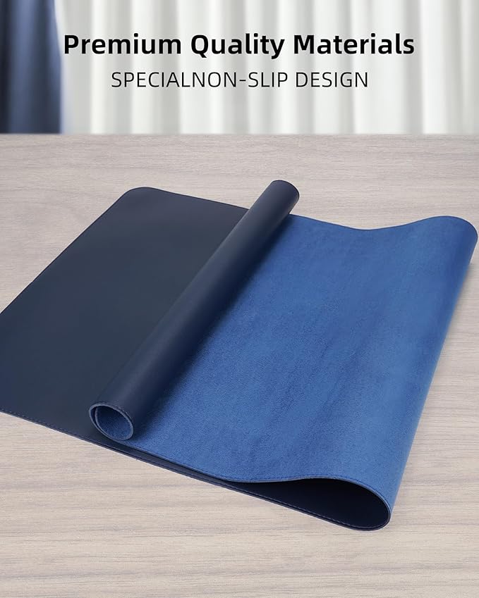 Leather Desk Protector, Large Mouse Pad, Non-Slip Blotter, Waterproof Writing - Image 2