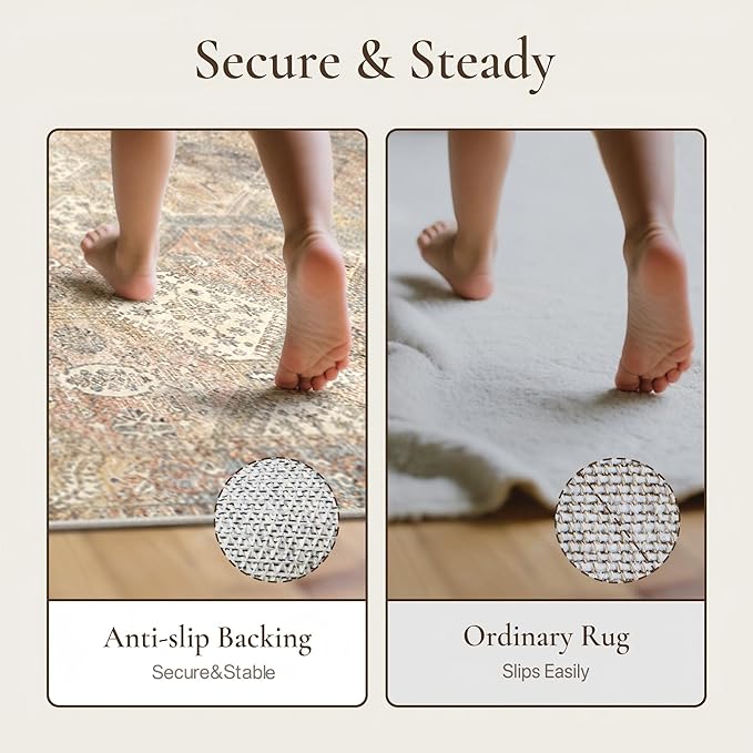 GENIMO Runner Rug 2x7 Non Slip Machine Washable Hallway Runner Vintage Rug - Image 9