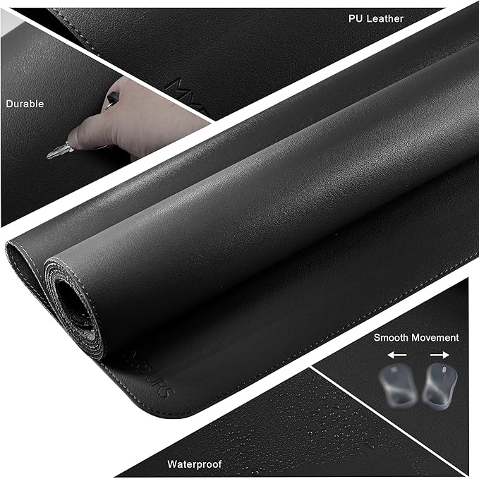Mydours Ultra-Long 51.2" x 15.7" PU Leather Desk Pad - Image 3