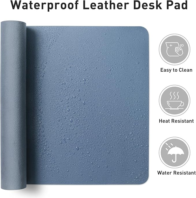 Aothia Faux Leather Desk Mat – Large Mouse Pad, Non-Slip PU Leather Blotter - Image 7