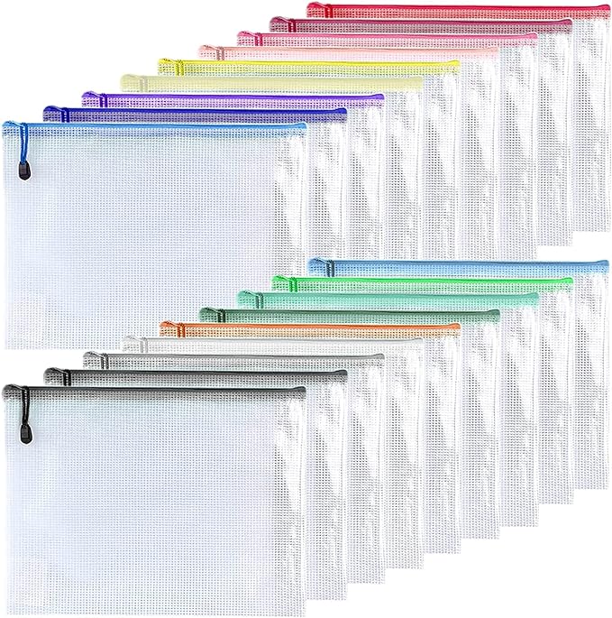 Oaimyy-18 Pcs-3"x 5"-Plastic Mesh Zipper Pouch Document Folders Bag Zipper Zip by Oaimyy