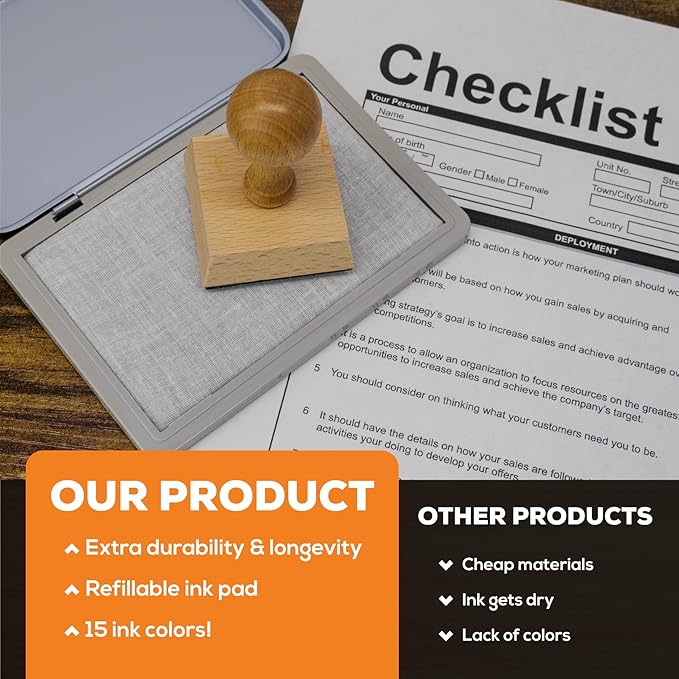 Metal Case Stamp Pad Medium Size, Olive Green Color - Image 8