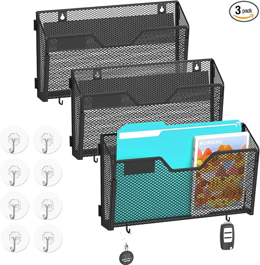 SUPEASY Magnetic File Holder, 3 Pack File Folder Organizer, Wall File Organizer by SUPEASY