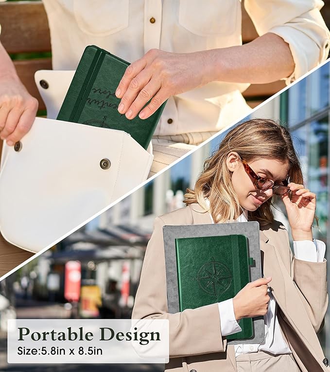 PAIBAS Lined Journal Notebook for Women Men, 160 Pages, A5 Hardcover Vintage - Image 7