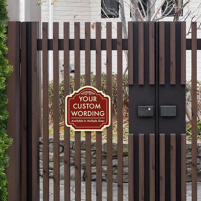 Custom Personalized Red Brick Style 12x12inch Outdoor Aluminum Driveway Signs - Image 7