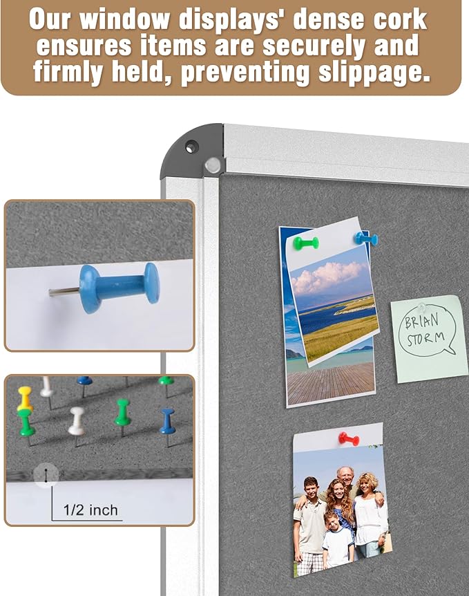 Mifuro 28"x26" Enclosed Bulletin Board, Lockable Weather-Resistant Aluminum - Image 6