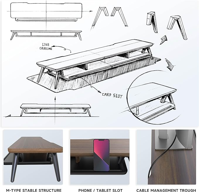Fenge Dual Monitor Stand, Monitor Stands Riser - Image 5
