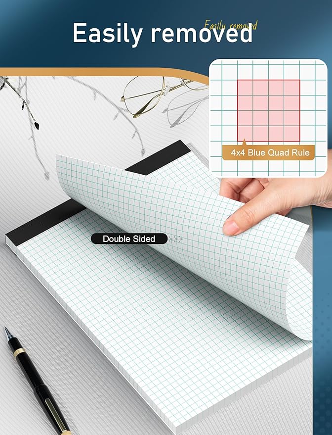 Zaviko Grid Paper Pads 8.5 x 11, 3 Pack, 4x4 Blue Quad Graph Paper Pads 8.5 x 11 - Image 6