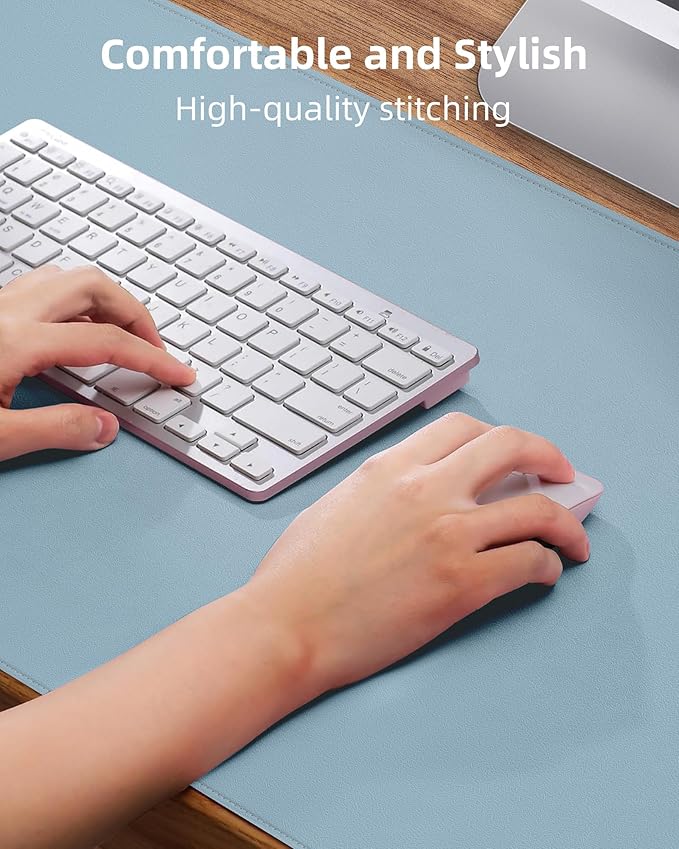 Leather Desk Pad Protector, Mouse Pad, Office Desk Mat, Non-Slip PU Leather - Image 3