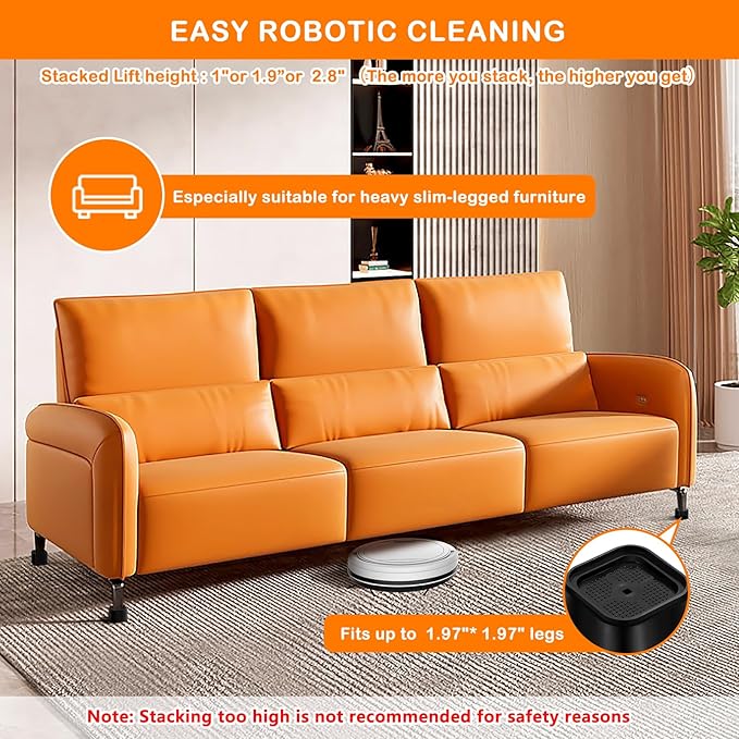 shouwuhho 12 Pack Furniture Risers Adjustable Bed Risers Heavy Duty Lifts - Image 4