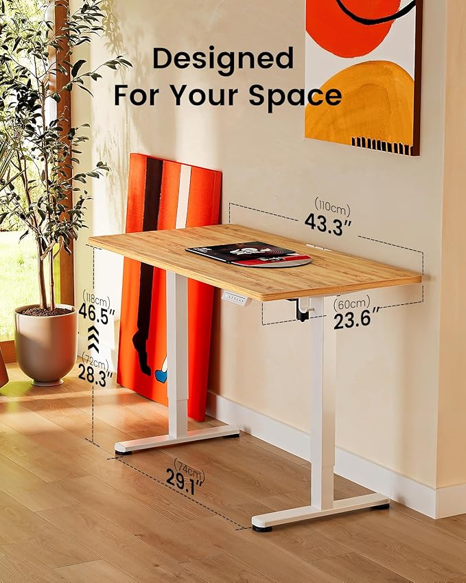 ErGear Electric Standing Desk, 44 x 24 Inches Height Adjustable Stand up Desk - Image 3