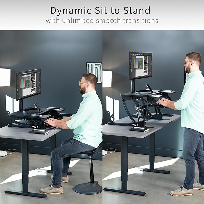 VIVO 32 inch Height Adjustable Stand Up Desk Converter, V Series, Quick Sit to - Image 4