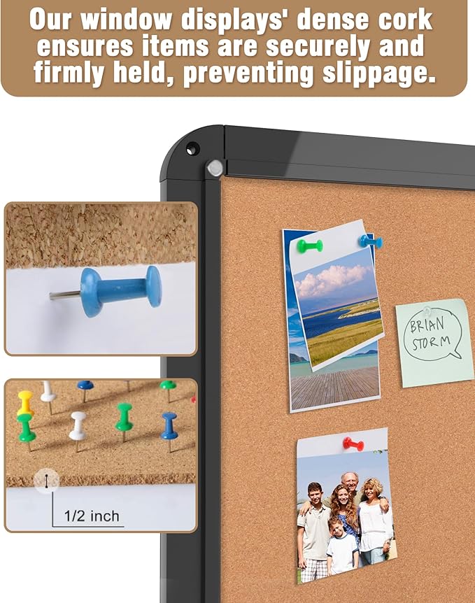 Mifuro 38"x38" Enclosed Bulletin Board, Lockable Weather-Resistant Aluminum - Image 6