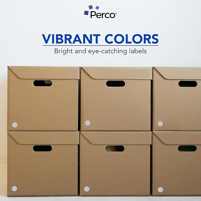 Perco Metallic Silver 1" Round Circle Dot Sticker Labels - Image 6