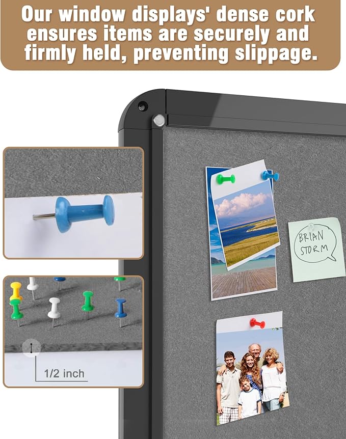 Mifuro 38"x38" Enclosed Bulletin Board, Lockable Weather-Resistant Aluminum - Image 6