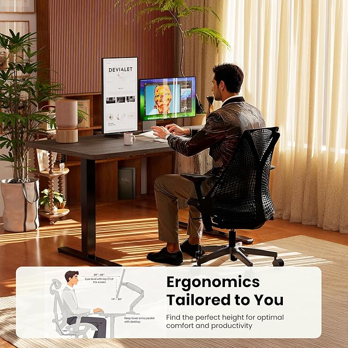 ErGear Height Adjustable Electric Standing Desk, 63 x 28 Inches Sit Stand up - Image 8
