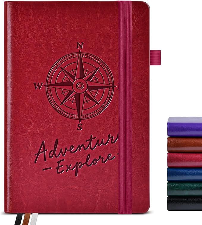 PAIBAS Lined Journal Notebook for Women Men, 160 Pages, A5 Hardcover Vintage by PAIBAS