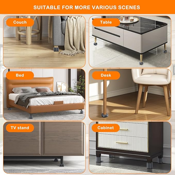 shouwuhho 16 Pack Furniture Risers Adjustable Bed Risers Heavy Duty Lifts - Image 6