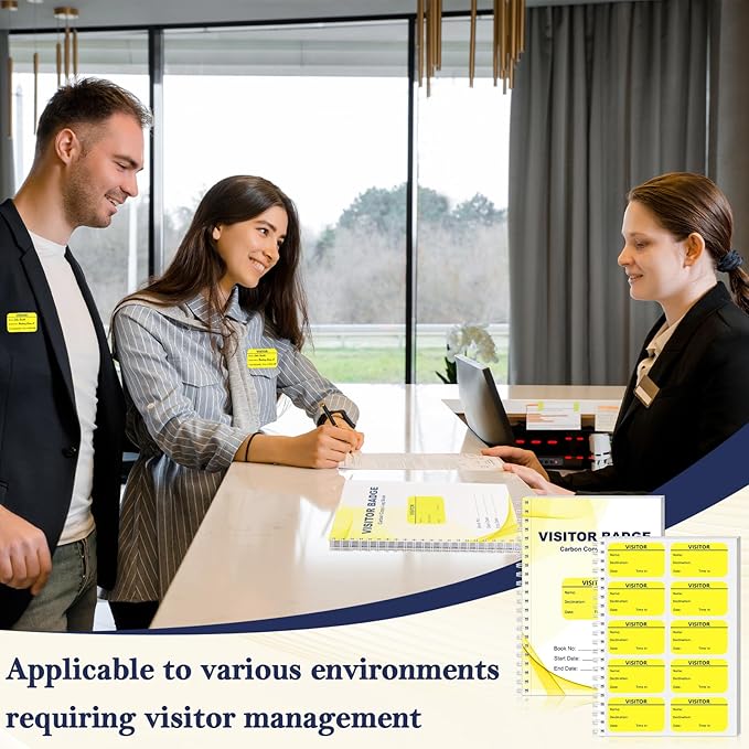 3 Pack of 900 Visitor Badges Stickers Visitor Log Book - Image 8
