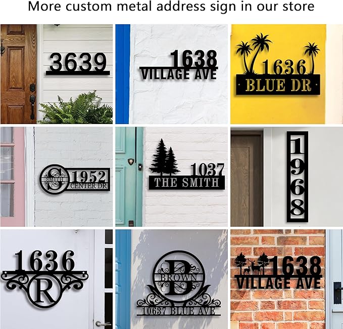 Personalized Pine Trees House Number Metal Sign Custom Address Metal Signs - Image 7