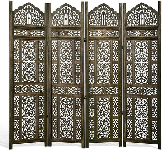 5.75Ft Room Divider Wood Screen, 33Lbs Durable Antiqued Style MDF Carved by Svimi